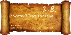 Korcsmáros Evelina névjegykártya